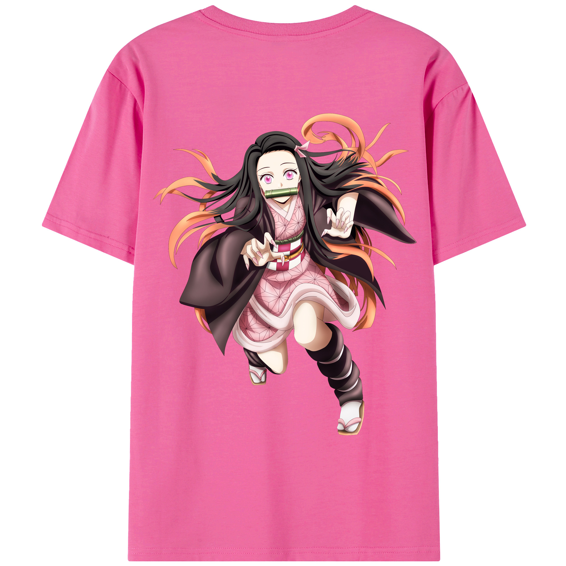 （画像用） 鬼滅の刃（きめつのやいば）竈門 禰󠄀豆子／かまど ねずこ Kamado Nezuko レディース半袖Tシャツ(バックプリント)